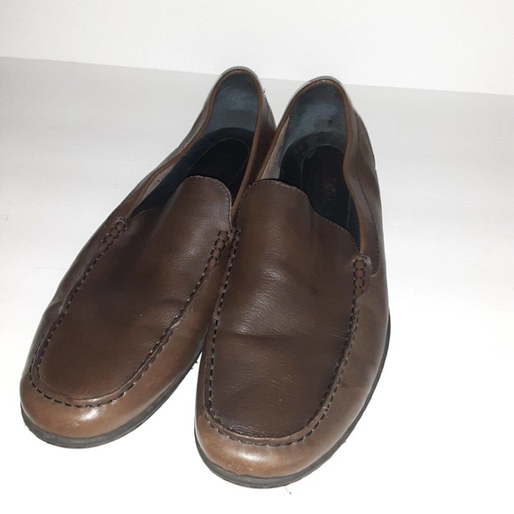 Born Handcrafted Leather "Allan" Driving Loafer Shoes sz 14 - Picture 2 of 4